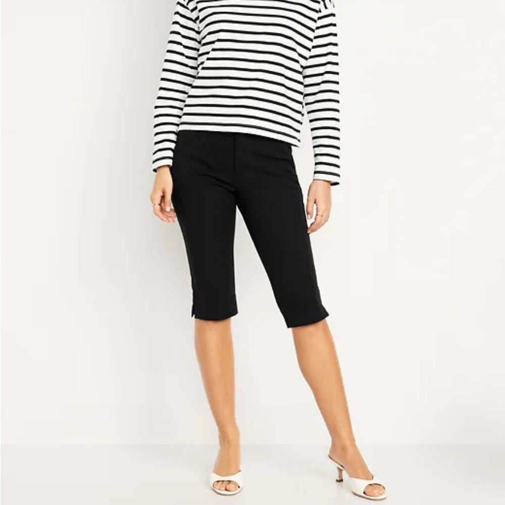 Old Navy Extra High Waisted Polished Pixie Classic Black Cropped Pants 8 nwt